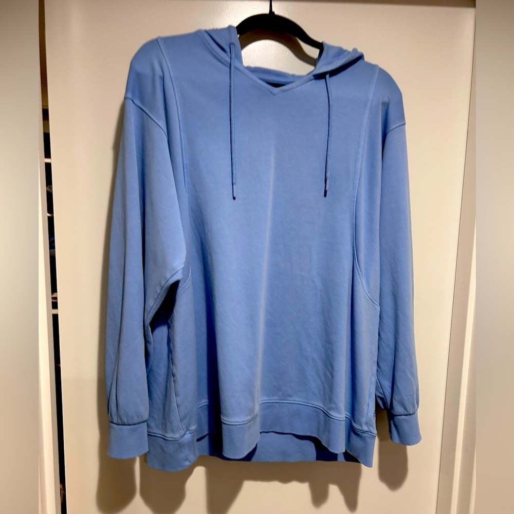 Athleta sundown hoodie sweatshirt swallowtail blue size large